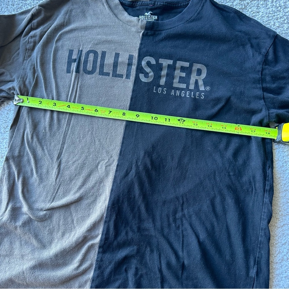 Hollister XS Oversized Half Black Half Brown Long Sleeve Tee - Picture 4 of 7